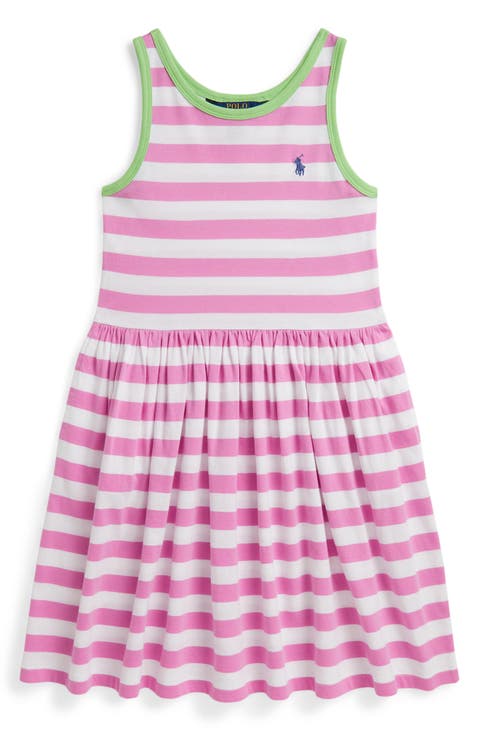 Kids' Stripe Cotton Jersey Sleeveless Dress (Big Kid)