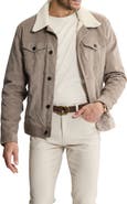 JACHS Corduroy Faux Shearling Lined Trucker Jacket