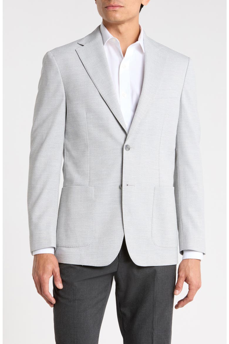Textured Two-Button Sport Coat, Main, color, SILVER GREY