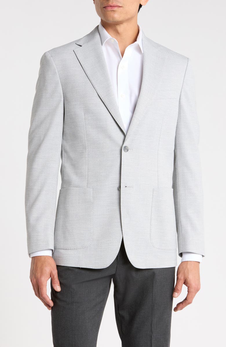 Michael Kors Textured Two-Button Sport Coat, Main, color, Silver Grey