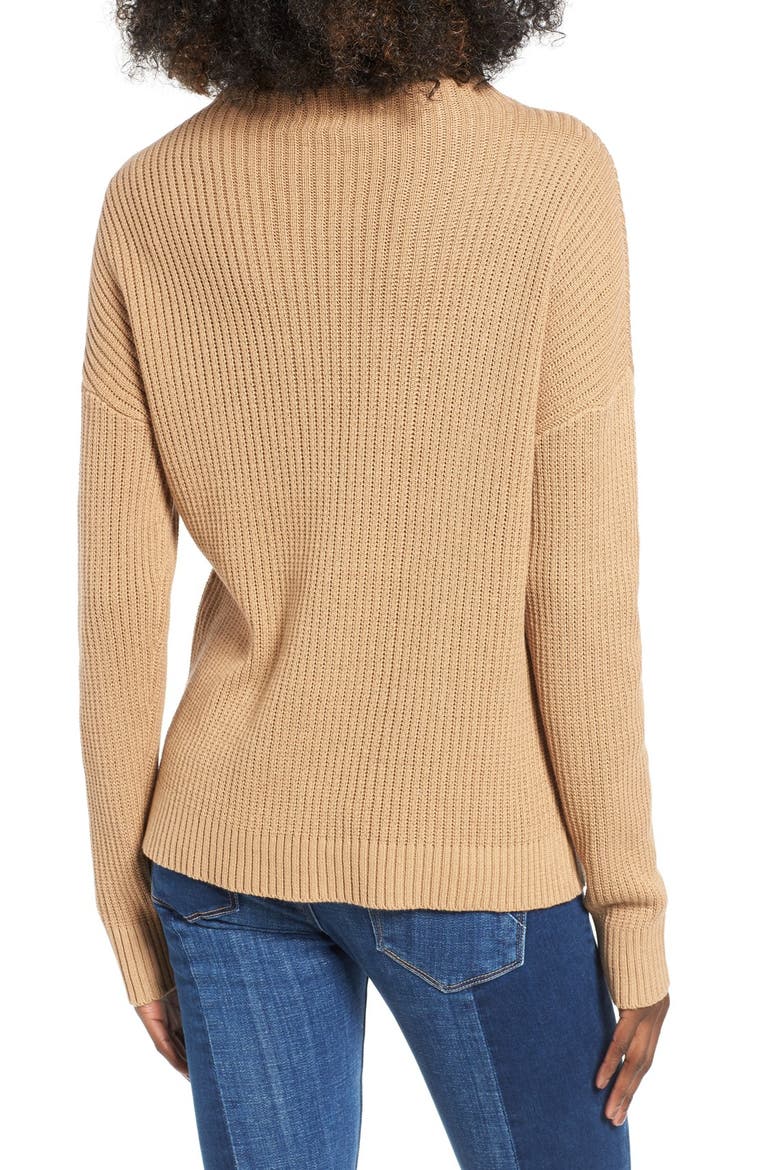 Mock Neck Sweater, Alternate, color, TAN TOFFEE