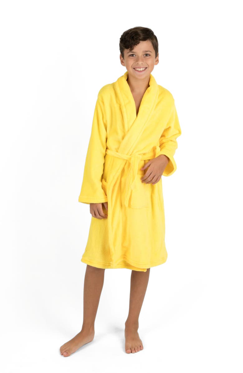 Leveret Kids Fleece Robe, Shawl Collar, Solid Colors, Main, color,