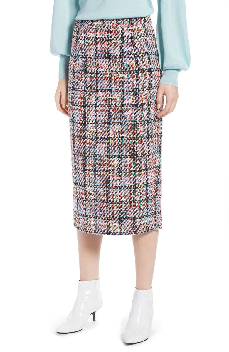 Halogen<sup>®</sup> Tweed Midi Skirt, Main, color, 