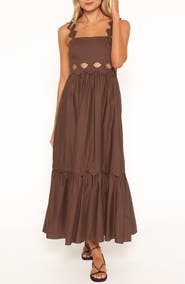 Petal & Pup Dixie Scalloped Cutout Cotton Maxi Dress