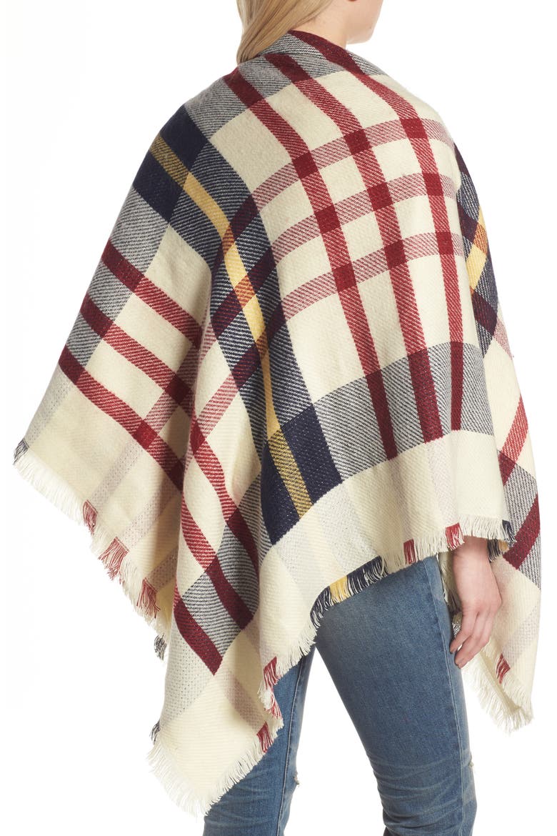 Lyla Plaid Square Scarf, Alternate, color, IVORY