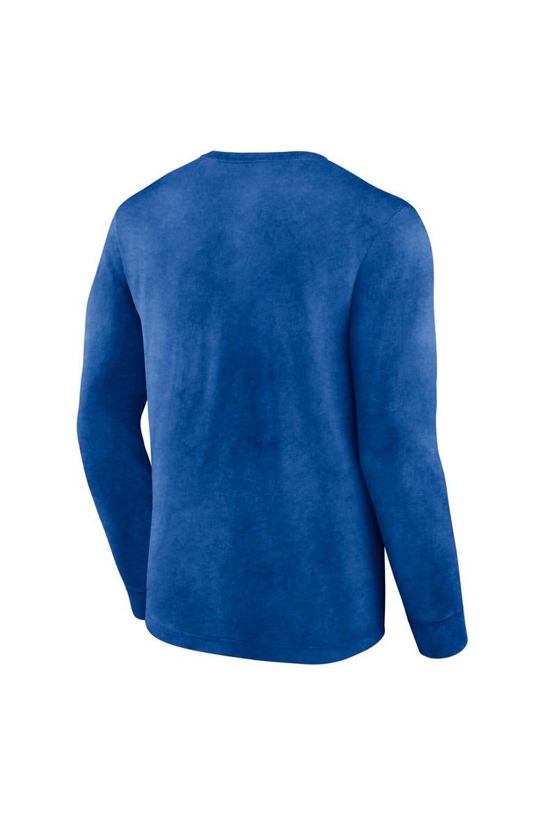 Men's Fanatics Branded Heather Royal Orlando Magic Front Court Press Snow Wash Long Sleeve T-Shirt, Alternate, color, Heather Royal