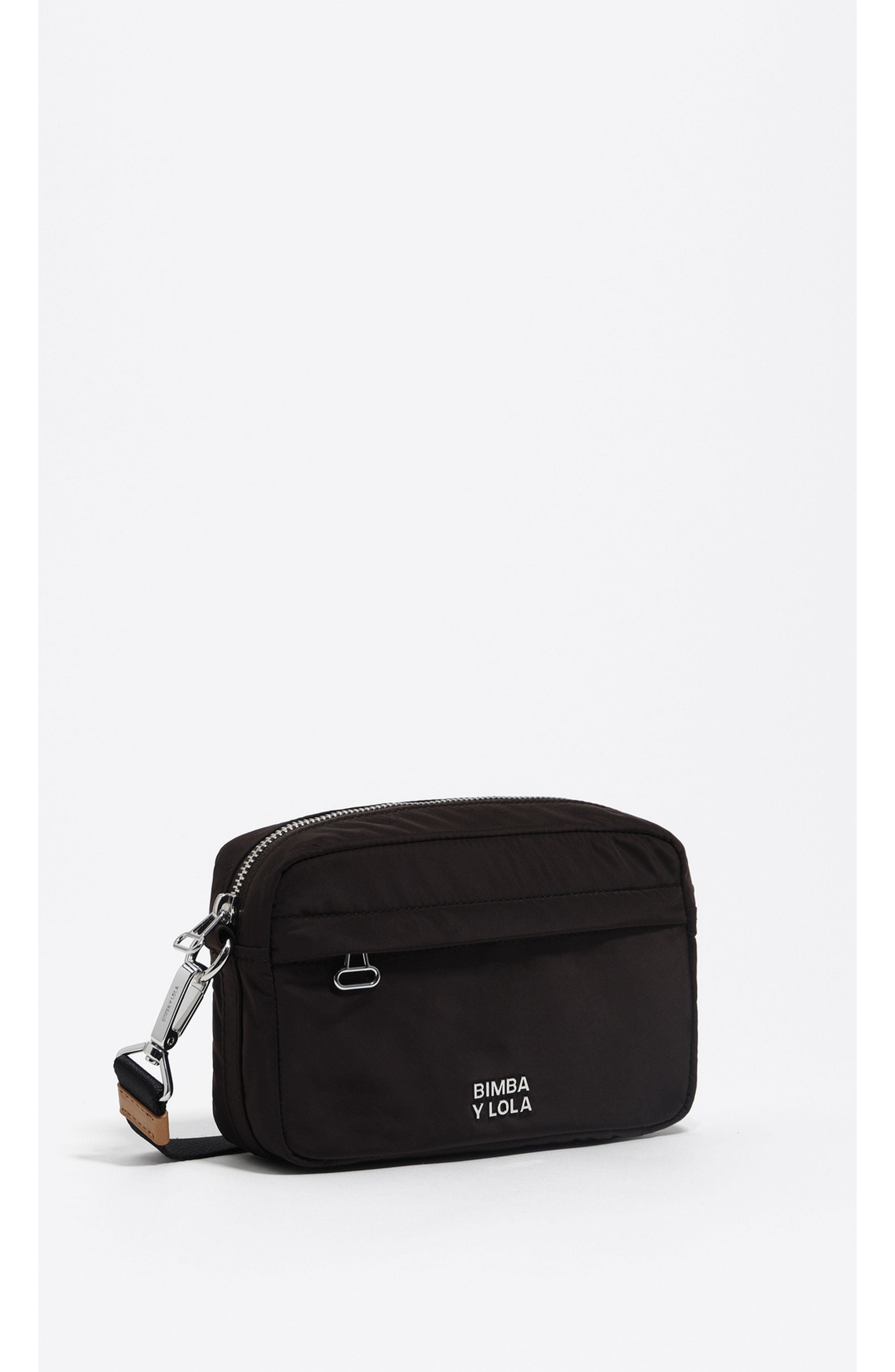 Bimba y Lola Nylon Exterior Crossbody Bag, Main, color, Charcoal