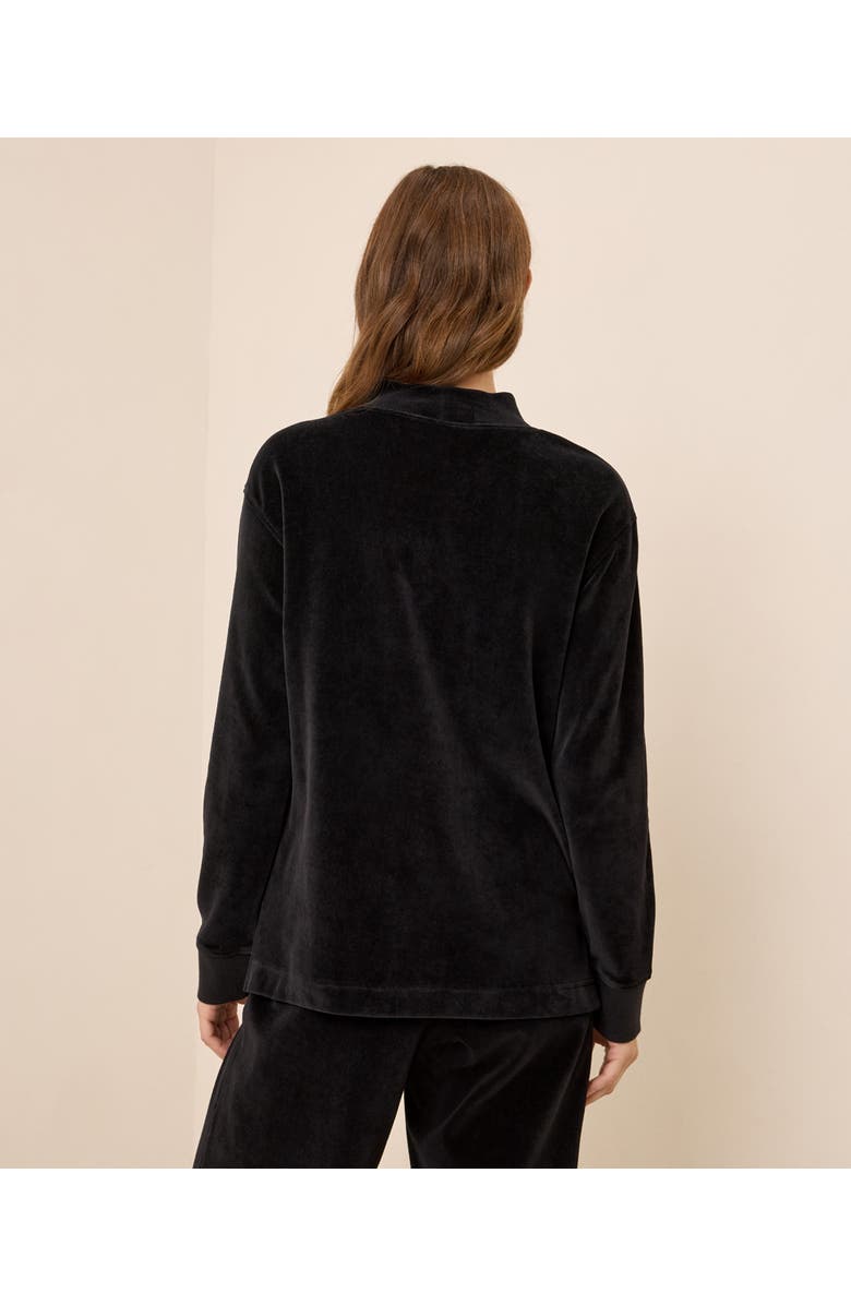 Pact Organic Cotton Pure Velour Cozy Pullover, Alternate, color, Black