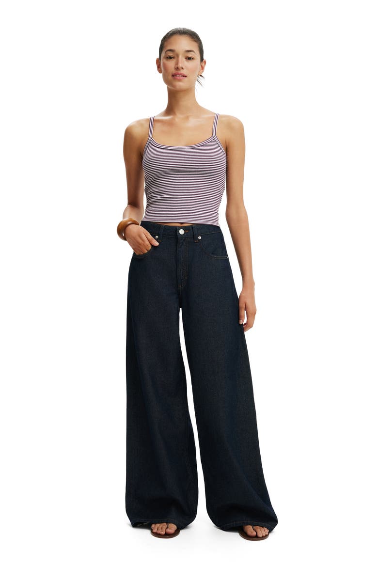 High Waist Wide Leg Jeans, Alternate, color, ARIES BLUE