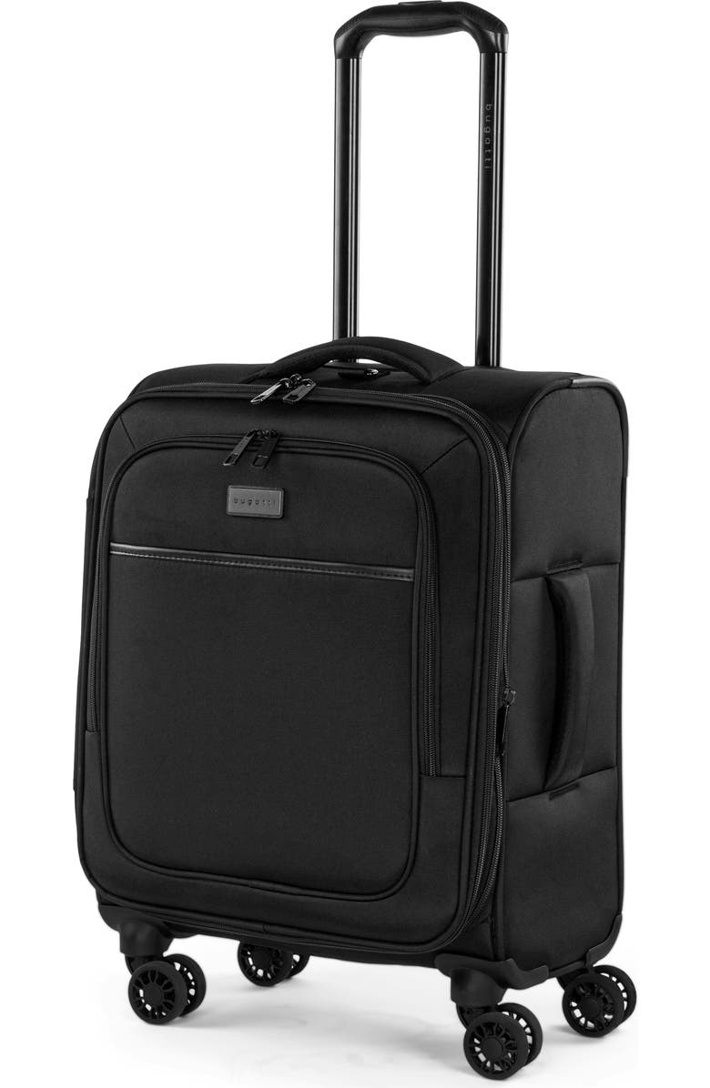 bugatti The Ultimate Softside Carry-on Luggage with Expansion, Alternate, color, Black