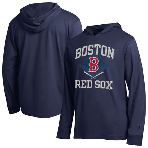 Men's Champion Navy Boston Red Sox Cooperstown Hooded Long-Sleeve T-Shirt