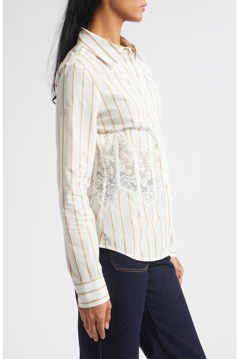 Alana Lace Inset Striped Shirt, Alternate, color, WHITE STRIPE