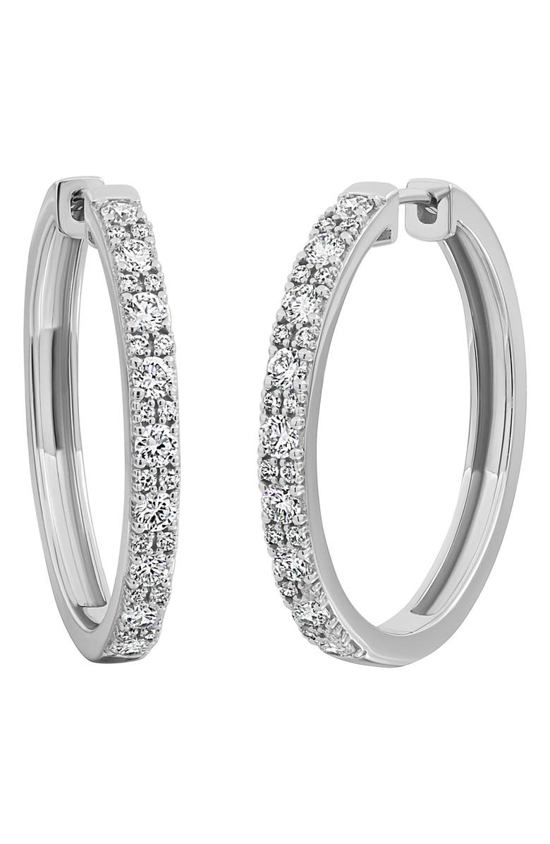 Bony Levy Mika Diamond Hoop Earrings, Main, color, 18K White Gold