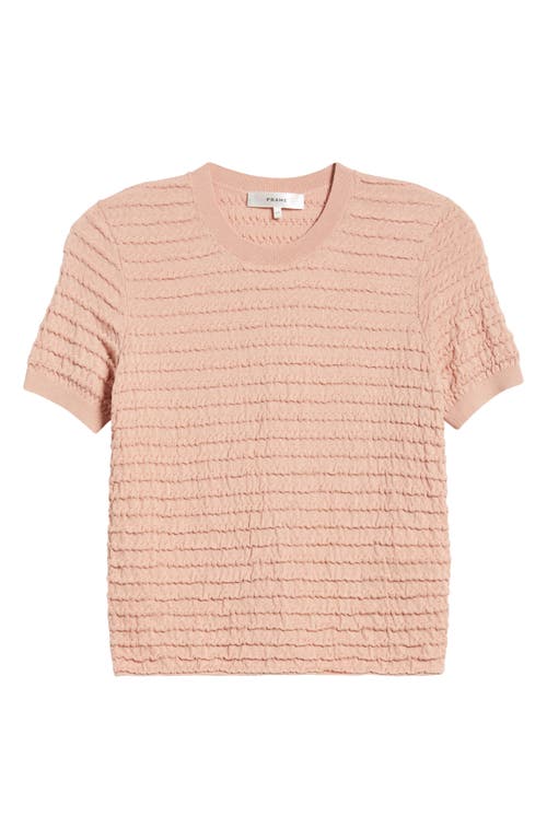Frame Smocked Short-sleeve Sweater Top In Pink
