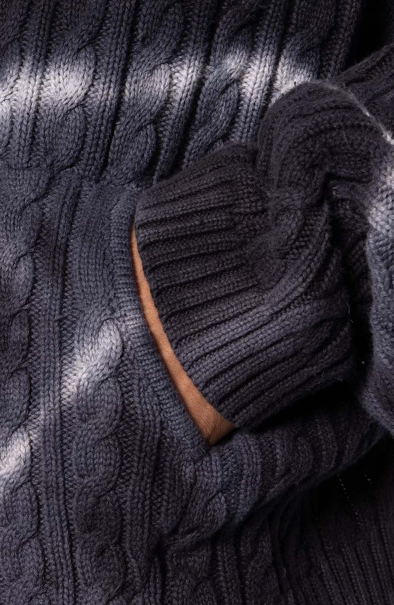 mnml Tie Dye Cable Knit Hoodie, Alternate, color, 