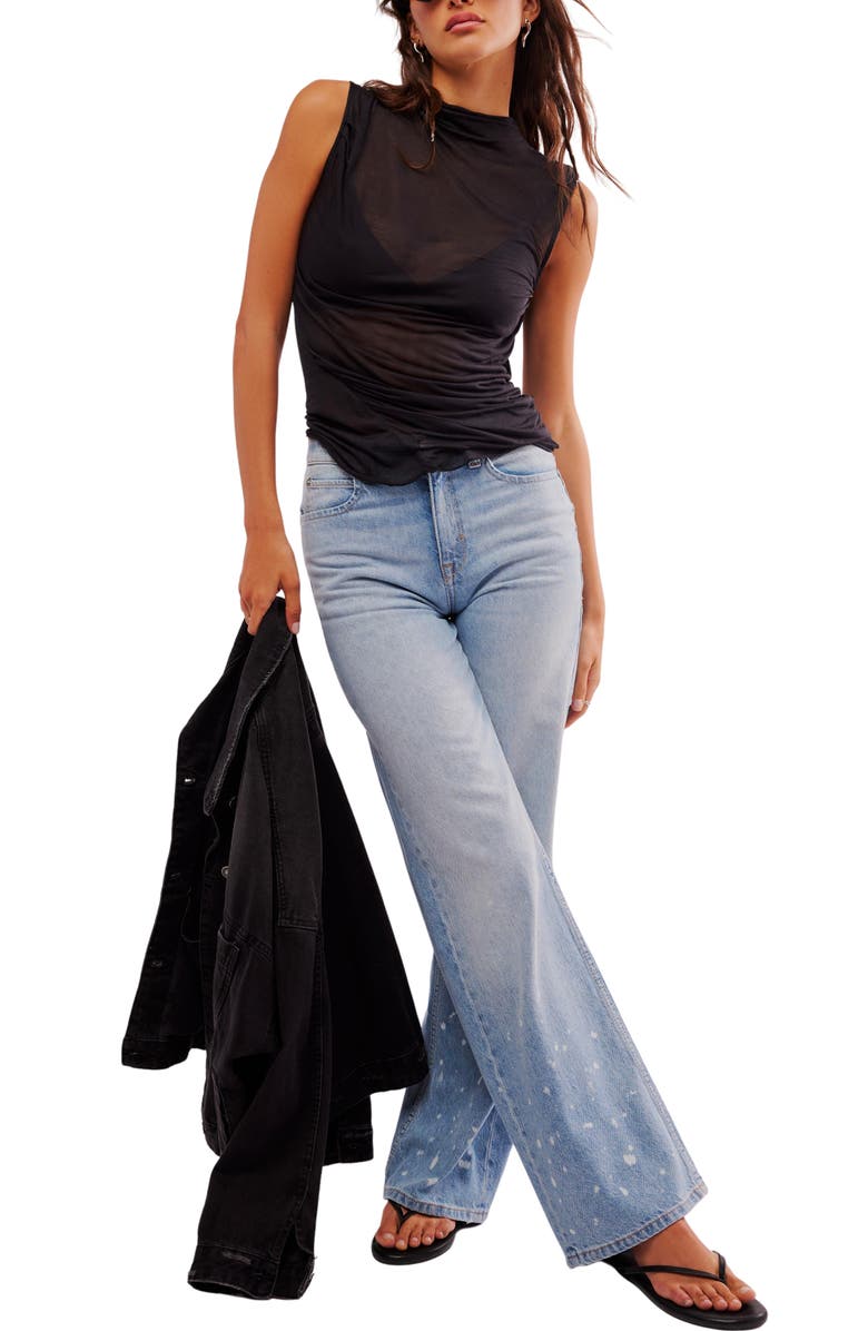 Free People On Air Semisheer Tank, Alternate, color, Black