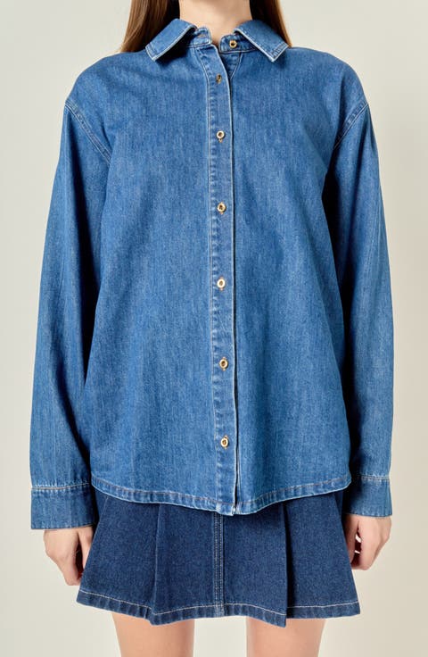 Relaxed Denim Button-Down Shirt