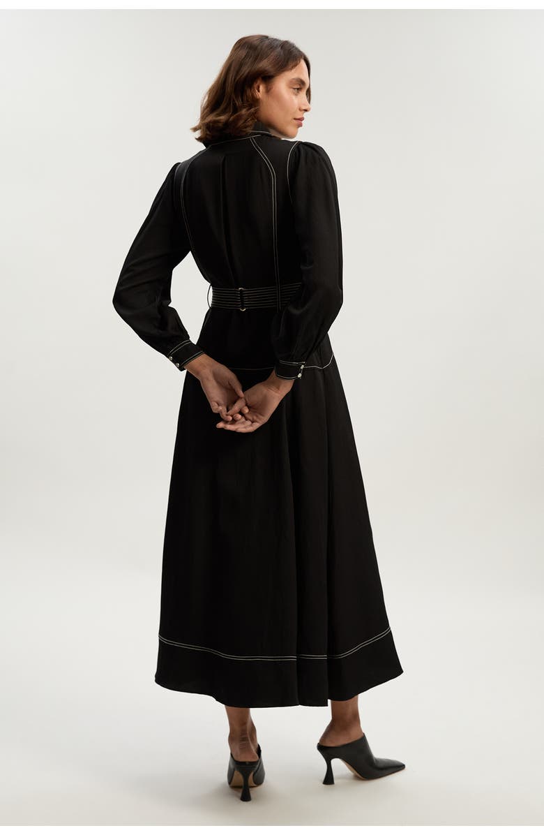 Karen Millen Twill Maxi Dress, Alternate, color, Black