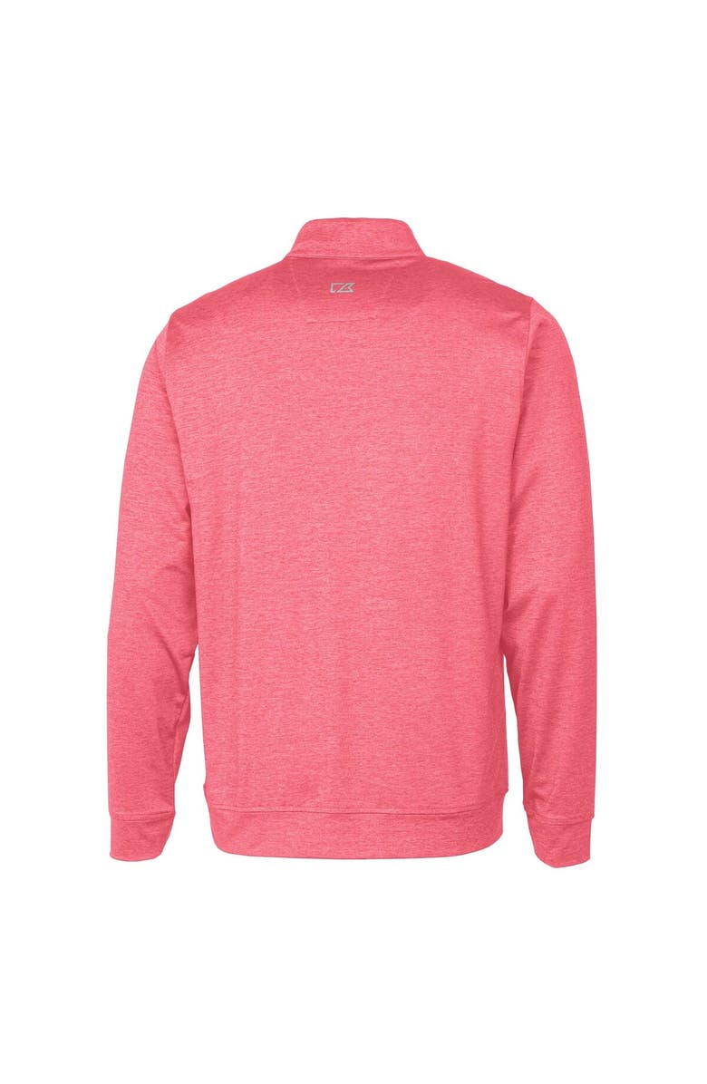 Cutter & Buck Men's Cutter & Buck Scarlet Ohio State Buckeyes Alumni Logo Stealth Heathered Quarter-Zip Pullover Top, Alternate, color,