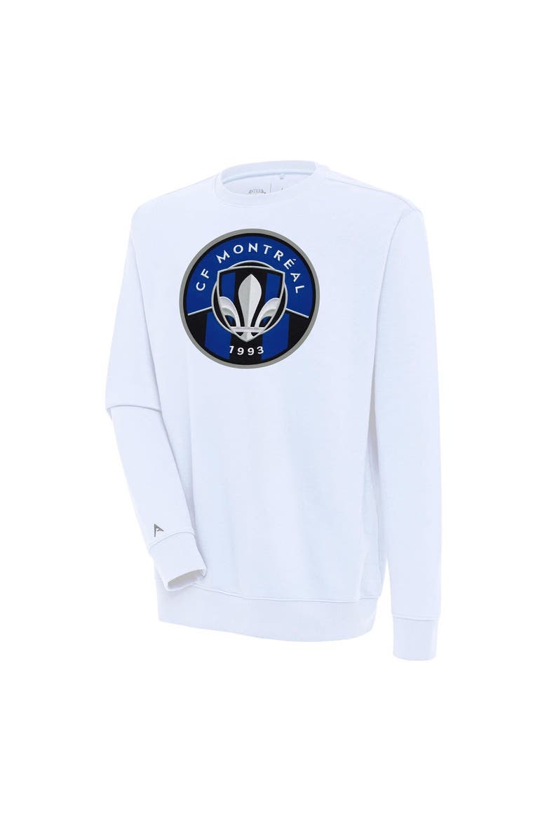 Men's Antigua White CF Montreal Victory Pullover Sweatshirt, Main, color, White
