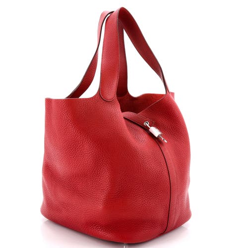 Pre-owned Hermes Hermes Picotin Lock Bag Clemence Gm In Red