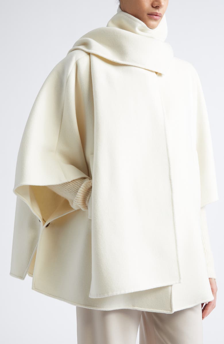 Max Mara Blasone Cashmere Cape, Alternate, color, White