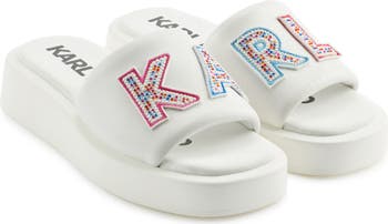 Opal Studs Platform Slide Sandal