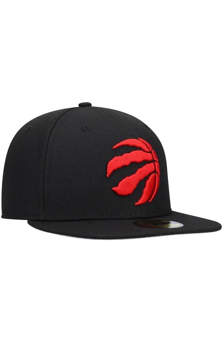 New Era Men's New Era Black Toronto Raptors Logo Official Team Color 59FIFTY Fitted Hat, Alternate, color, 