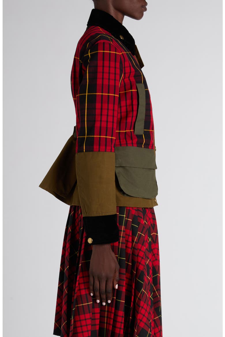 Deconstructed Tartan Ripstop Jacket, Alternate, color, BORDEAUX