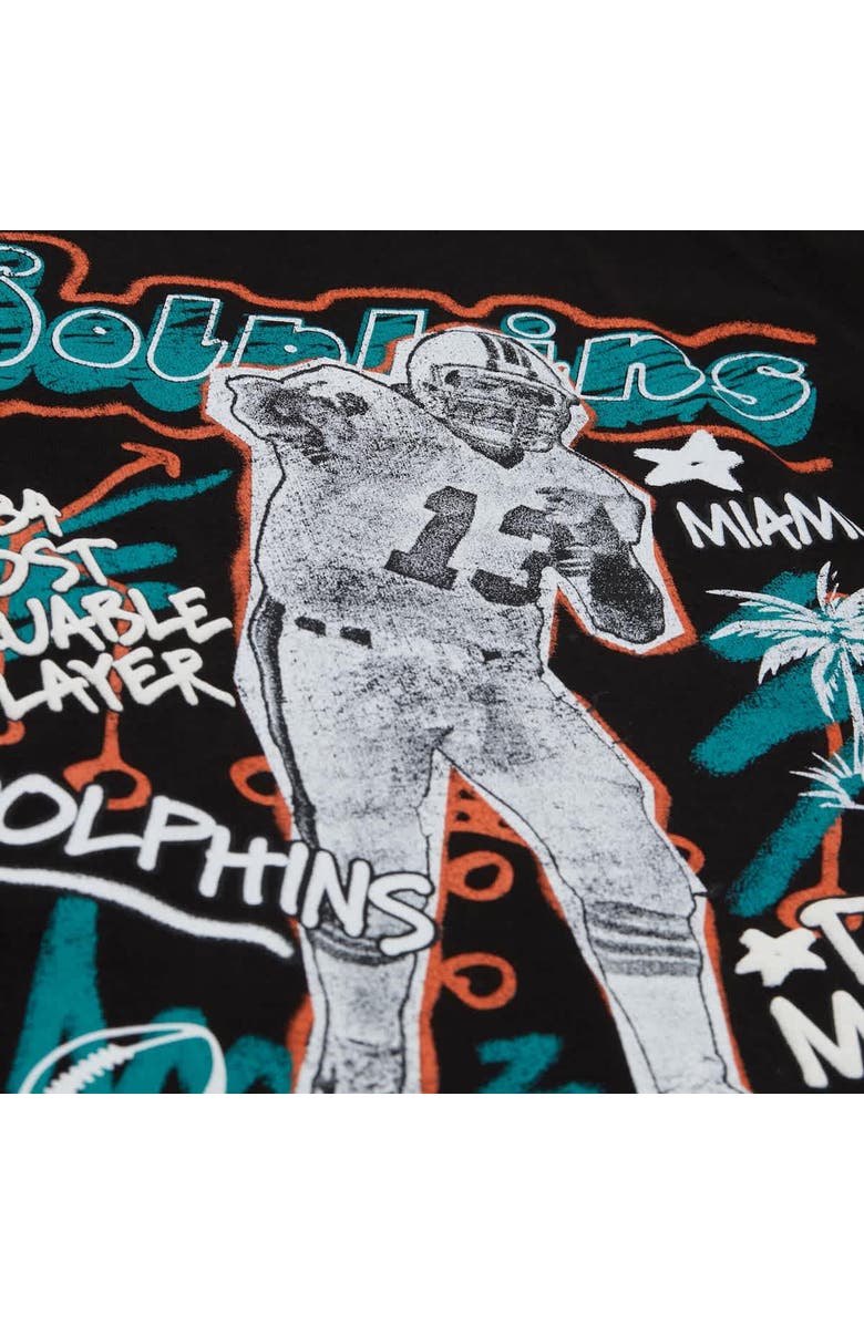 Mitchell & Ness Men's Mitchell & Ness Dan Marino Black Miami Dolphins Chalked Up Player Graphic T-Shirt, Alternate, color, Black