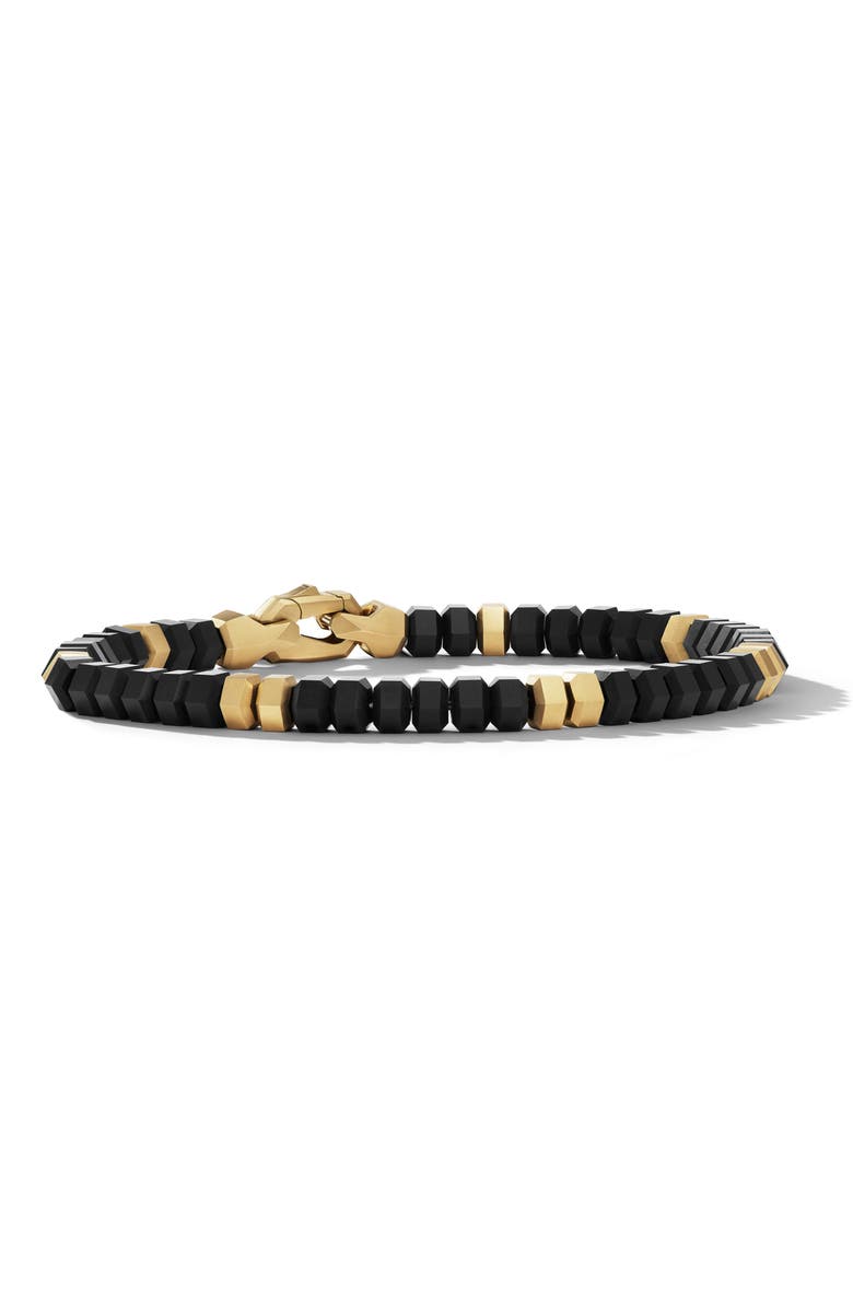 David Yurman Hex Bead Bracelet with Black Onyx & 18K Yellow Gold, Main, color,