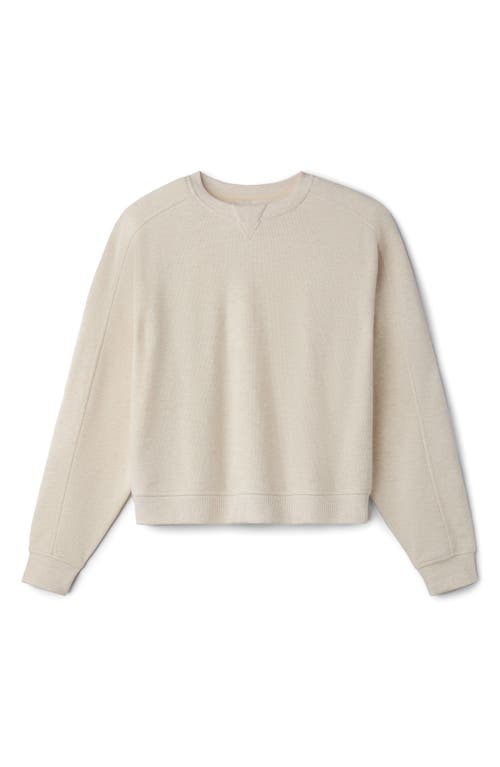 Rhone Signature Crewneck Cotton Blend Rib Sweatshirt In Neutral