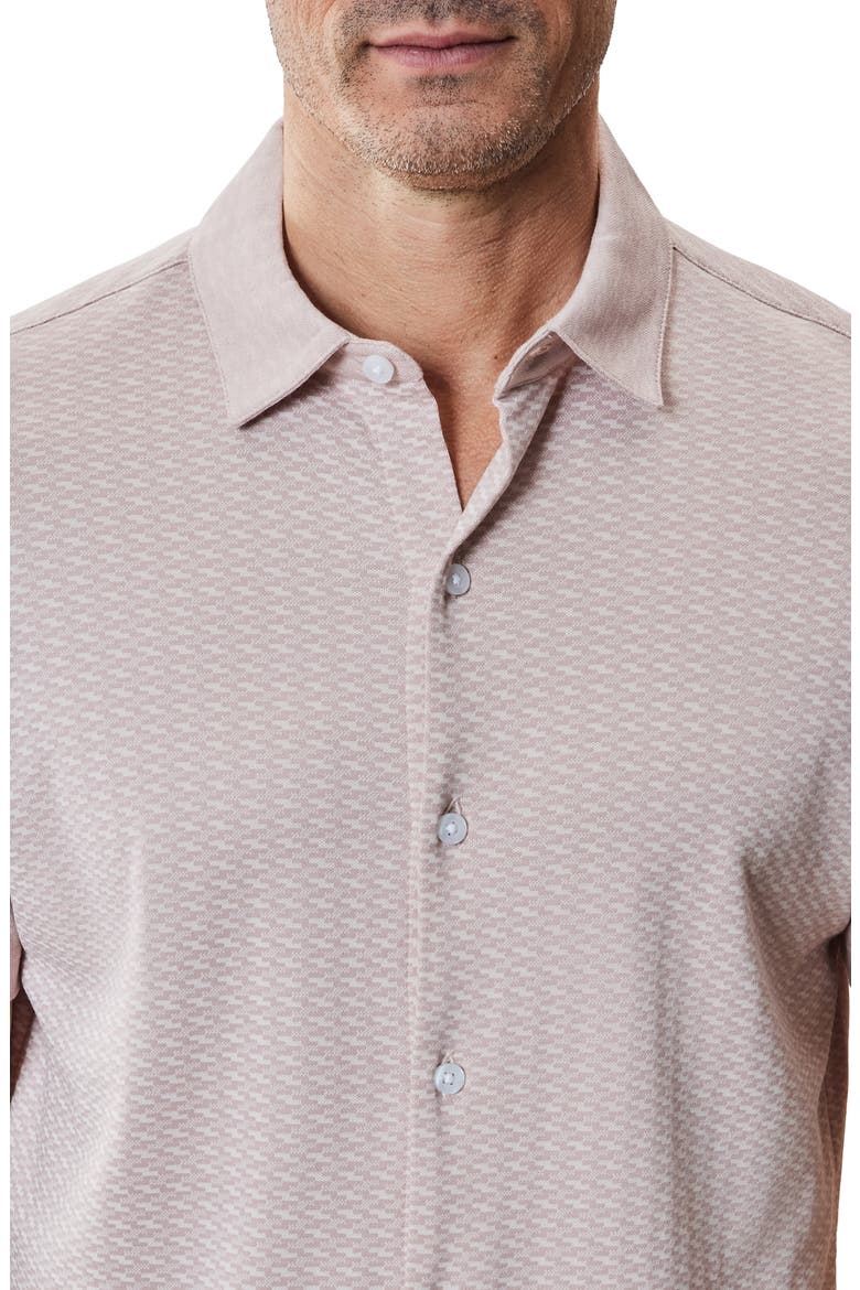 Booker Short Sleeve Knit Button-Up Shirt, Alternate, color, CORAL