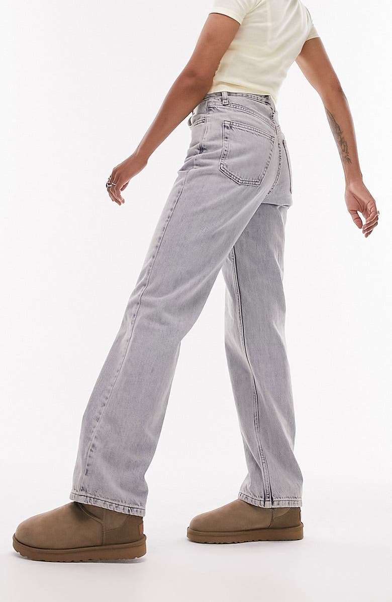 Topshop Kort High Waist Straight Leg Jeans, Alternate, color, 