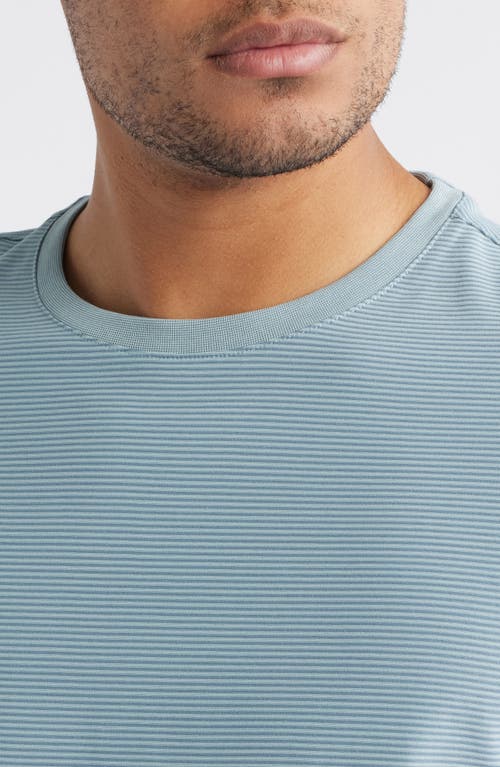 Robert Barakett Hickman Feeder Stripe T-shirt In Soft Teal
