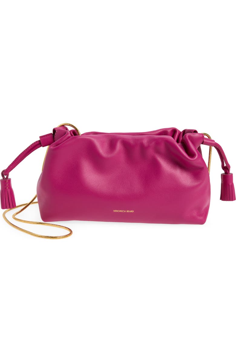 Veronica Beard Small Stash Leather Bag, Main, color, Berry
