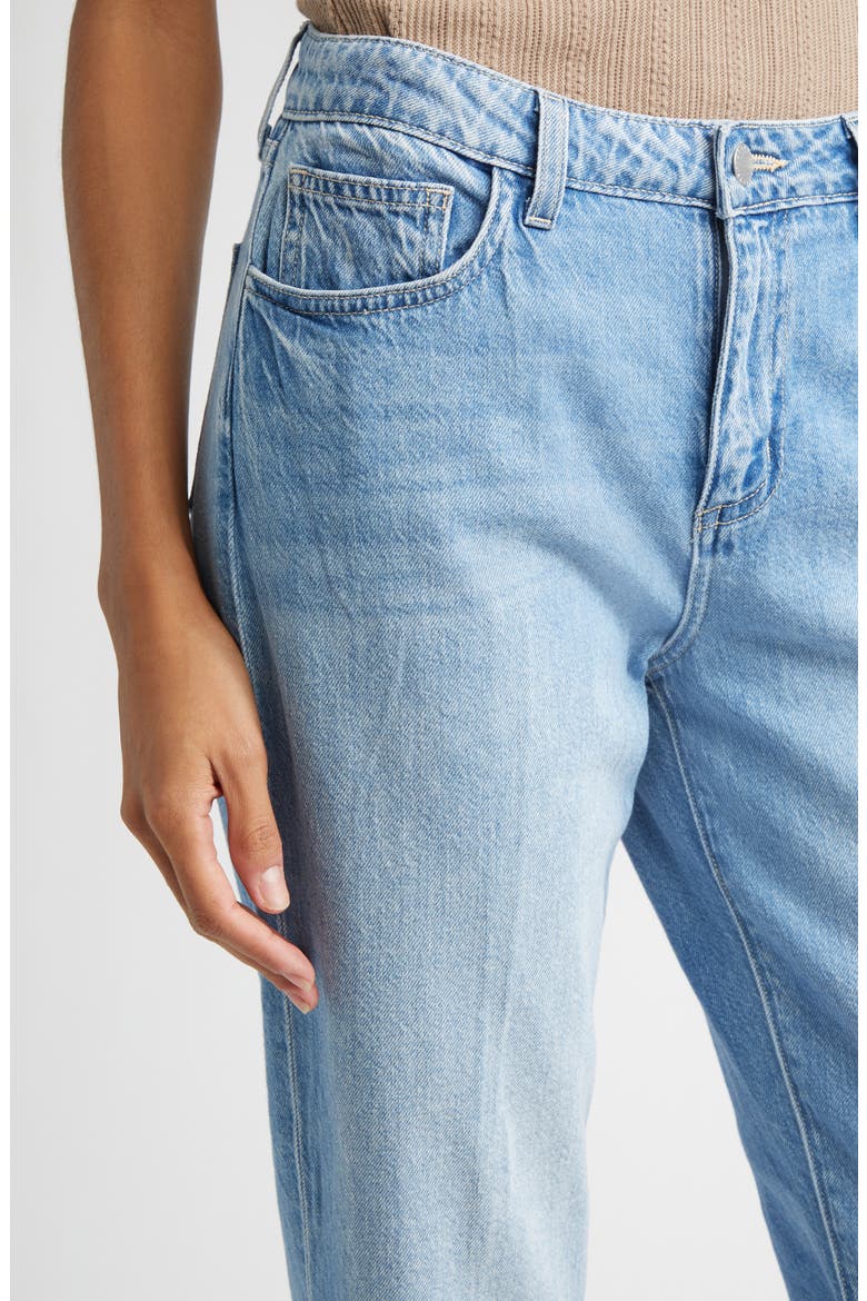 Wanda High Waist Raw Hem Crop Wide Leg Jeans, Alternate, color, ANAHEIM