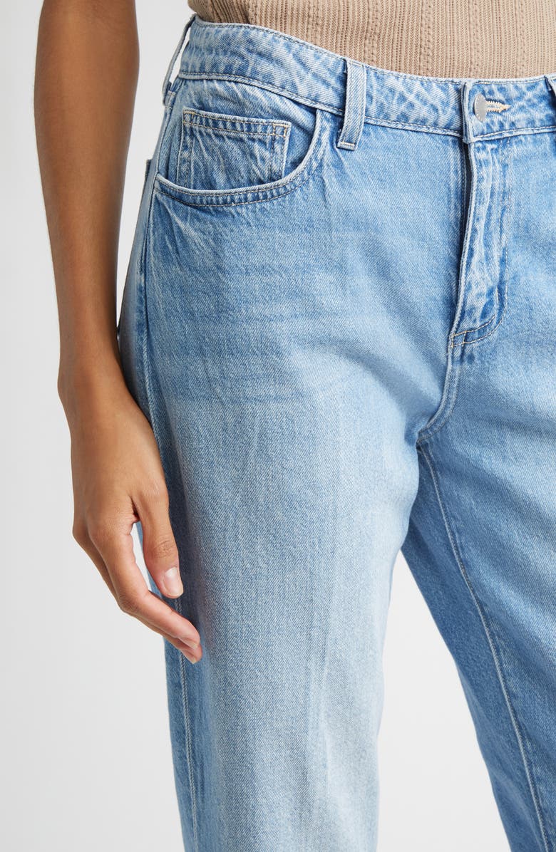 L'AGENCE Wanda High Waist Raw Hem Crop Wide Leg Jeans, Alternate, color, Anaheim