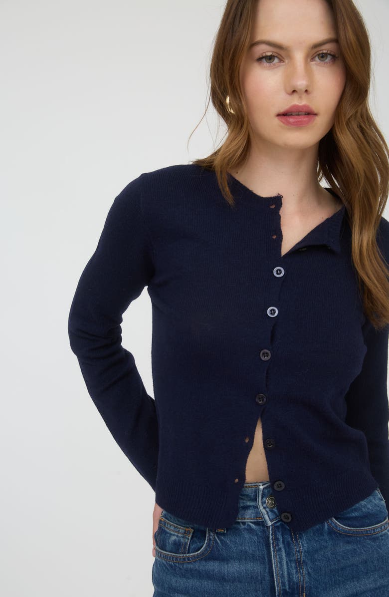 Blu Pepper Button Down Cardigan, Alternate, color, Navy