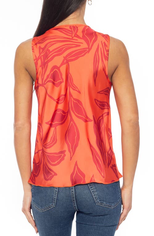 Tash And Sophie Hardware Shoulder Satin Top In Orange