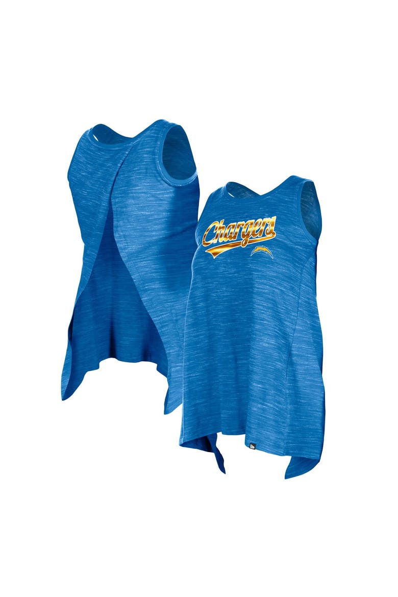 Women's New Era  Powder Blue Los Angeles Chargers  Space Dye Active Tank Top, Main, color, Powder Blue