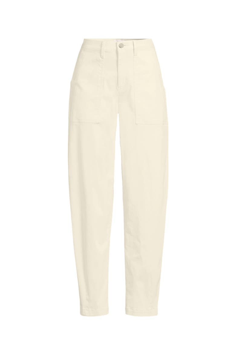 Plus Size Chino High Rise Barrel Leg Utility Ankle Pants, Alternate, color, Ivory Latte