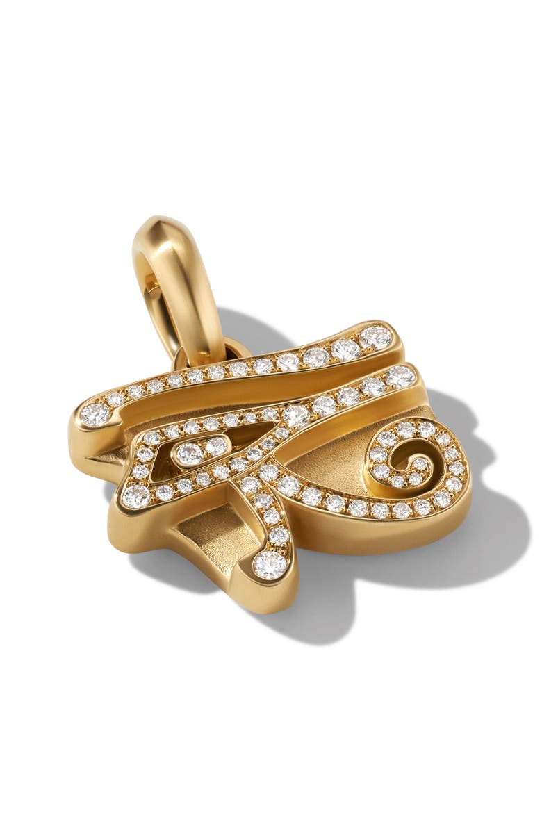 David Yurman Eye of Horus Pavé Diamond Amulet in 18K Yellow Gold, Alternate, color,