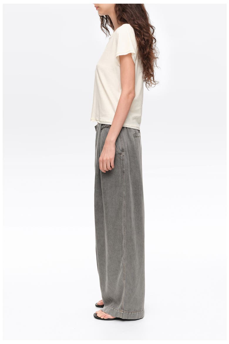 Wide Leg Fluid Denim Trousers, Alternate, color, WASHED GREY