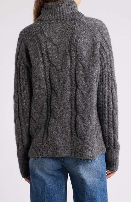 Faherty Frost Cable Stitch Turtleneck Alpaca Blend Sweater