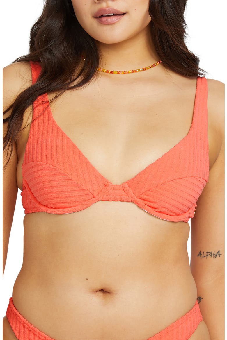In the Loop Marina Underwire Bikini Top, Main, color, PAPAYA