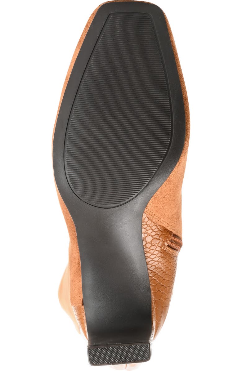 Journee Collection Elisabeth Croc Embossed Tall Boot, Alternate, color, Tan