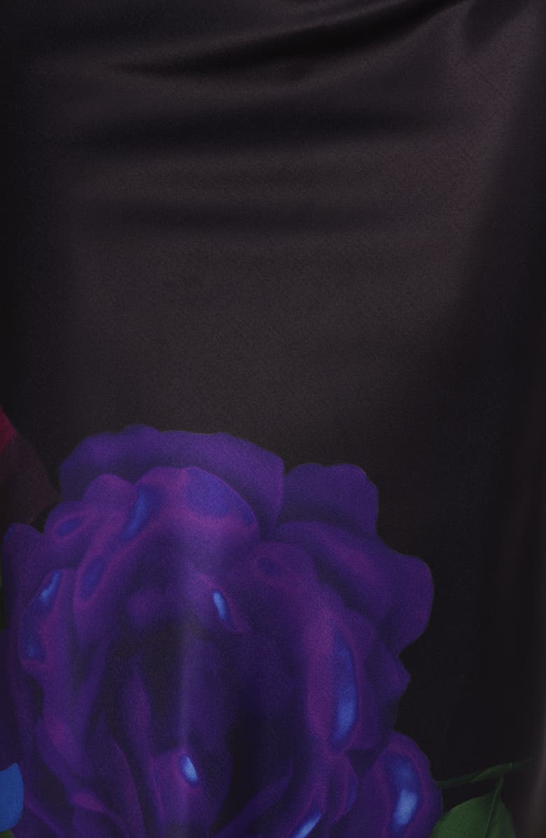 Petal & Pup Rosalia Floral Print Satin Maxi Skirt, Alternate, color, Pink Multi