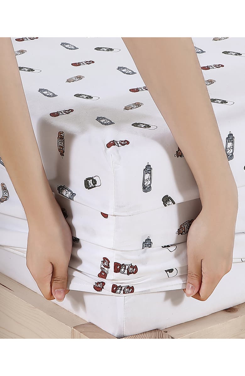 Eddie Bauer Explore Lantern Twin Cotton Percale Sheet Set, Alternate, color, White