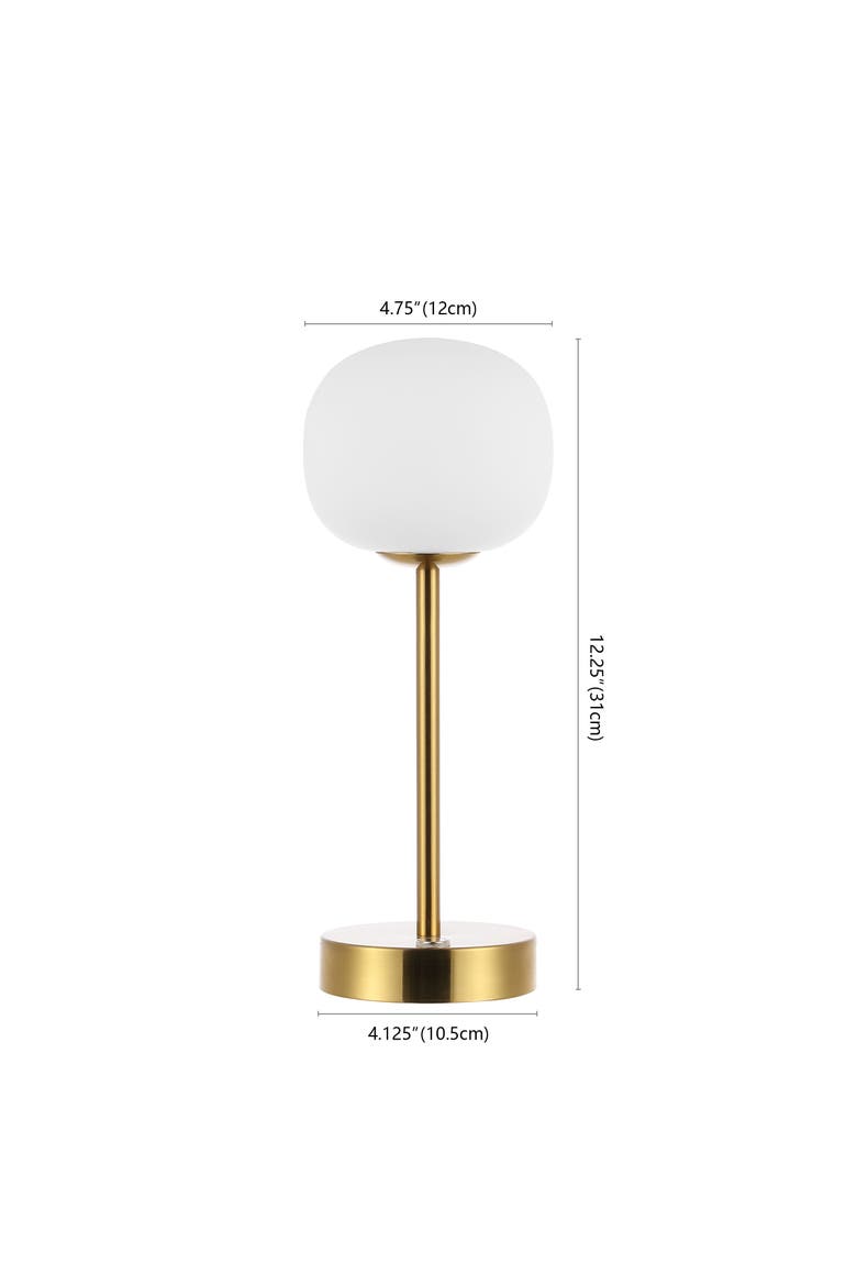 Natalia Modern Minimalist Iron Rechargeable Integrated Portable LED Table Lamp, Alternate, color, Brass Gold